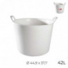 Tradineur - Capazo redondo con asas - Capacidad de 42 litros - Fabricado en España - Apto para uso Alimentario - Ø 44,9 x 37,7 c