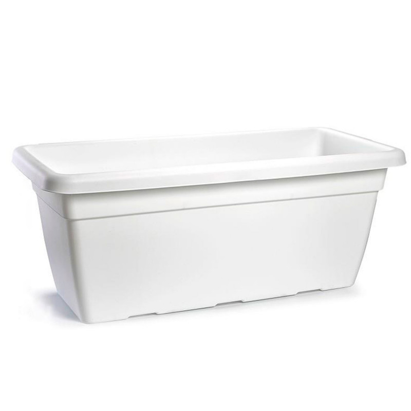 Tradineur - Jardinera de plástico sin Plato - 100 cm - Agujeros de drenaje - Modelo PLFT - Forma Rectangular - Ideal para decora