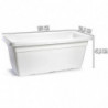 Tradineur - Jardinera de plástico sin Plato - 100 cm - Agujeros de drenaje - Modelo PLFT - Forma Rectangular - Ideal para decora