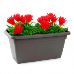 Tradineur - Jardinera de plástico sin Plato - 100 cm - Agujeros de drenaje - Modelo PLFT - Forma Rectangular - Ideal para decora