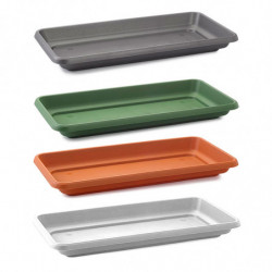 Tradineur - Plato jardinera de 100 cm - Maceta, macetero para plantas y flores rectangular - Fabricado en Plástico - 7 x 96,5 x
