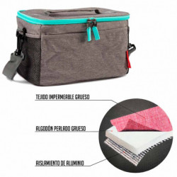 Tradineur - Bolsa Térmica Picnic - Cremallera color surtido - Mantiene tanto el calor como el frío - Impermeable - Fácil de limp