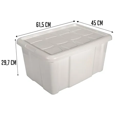 Tradineur - Caja de almacenaje con tapa N.º 18 - Fabricado en plástico - Capacidad de 60 L - Ideal para multiusos, ordenación y Tradineur - Caja de almacenaje con tapa N.º 18 - Fabricado en plástico - Capacidad de 60 L - Ideal para multiusos, ordenación y