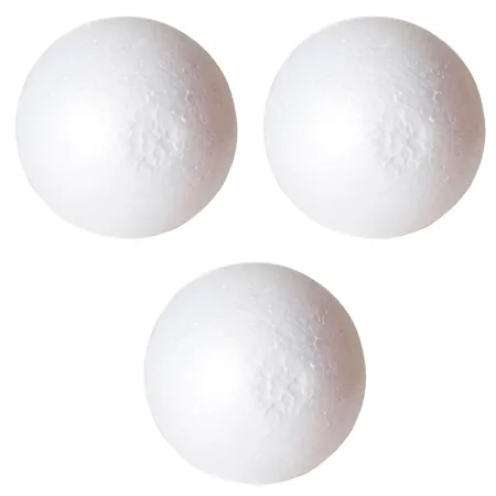 Tradineur - Pack de 3 bolas de poliestireno expandido, porexpan, poliespan, técnica de lentejuelas, fieltro, manualidades, decor Tradineur - Pack de 3 bolas de poliestireno expandido, porexpan, poliespan, técnica de lentejuelas, fieltro, manualidades, decor