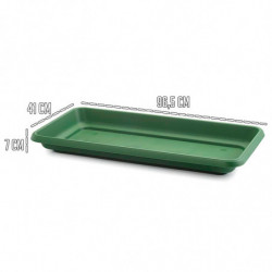 Tradineur - Plato jardinera de 100 cm - Macetero, Maceta para plantas y flores rectangular - Fabricado en Plástico - 7 x 96,5 x