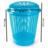 Tradineur - Cesto para ropa sucia con tapa, 57,5 x 45,7 cm, pongotodo redondo, cubo para almacenar la colada, diseño a rayas, fa