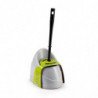 Tradineur - Escobillero Jaspeado WC - Fabricado en Plástico - Dispone de dos escobillas diferentes - 36,5 x 14,5 x 19,5 cm - Col