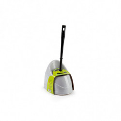 Tradineur - Escobillero Jaspeado WC - Fabricado en Plástico - Dispone de dos escobillas diferentes - 36,5 x 14,5 x 19,5 cm - Col