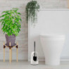 Tradineur - Escobillero Cubierto WC - Fabricado en Plástico - Base tiene una forma alargada para adaptarse - 40 x 14 x 14 cm - C