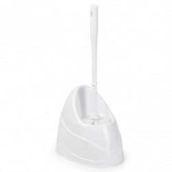 Tradineur - Escobillero WC - Fabricado en Plástico - Base tiene una forma alargada para adaptarse - 36,5 x 14,5 x 19,5 cm - Colo