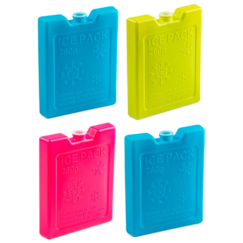 Tradineur - Pack de 4 Acumuladores de Frío N.º 5 - 260 G - Fabricado en Plástico - Ideal para mantener la temperatura en tu neve Tradineur - Pack de 4 Acumuladores de Frío N.º 5 - 260 G - Fabricado en Plástico - Ideal para mantener la temperatura en tu neve