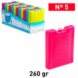Tradineur - Pack de 4 Acumuladores de Frío N.º 5 - 260 G - Fabricado en Plástico - Ideal para mantener la temperatura en tu neve