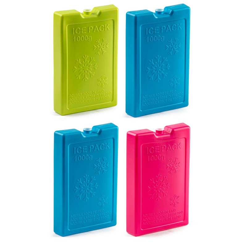 Tradineur - Pack de 4 Acumuladores de Frío N.º 8 - 1000 G - Fabricado en Plástico - Ideal para mantener la temperatura en tu nev Tradineur - Pack de 4 Acumuladores de Frío N.º 8 - 1000 G - Fabricado en Plástico - Ideal para mantener la temperatura en tu nev