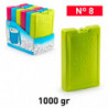 Tradineur - Pack de 4 Acumuladores de Frío N.º 8 - 1000 G - Fabricado en Plástico - Ideal para mantener la temperatura en tu nev