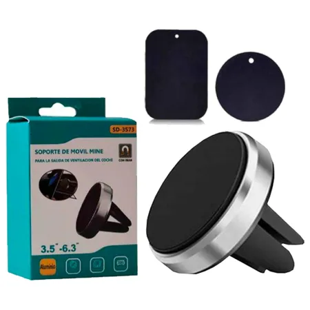 Tradineur - Soporte de móvil magnético, coche, rejilla del aire - Rotación 360º - Dispositivos 3,5-6,3’’ - Compatible con Xiaomi