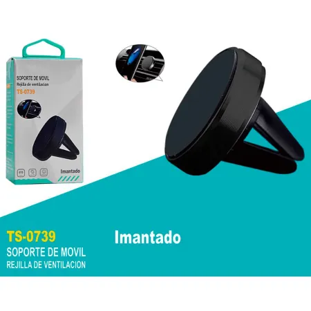 Tradineur - Soporte de móvil magnético, coche, rejilla del aire - Rotación 360º - Dispositivos 3,5-6,3’’ - Compatible con Xiaomi