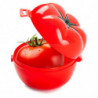 Tradineur - Pack de 2 Guardatomates - Fabricados en Plástico - Almacenamiento de Alimento - Diseño de Tomate - 8,5 x 10,5 x 12,5