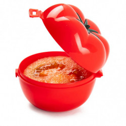 Tradineur - Pack de 2 Guardatomates - Fabricados en Plástico - Almacenamiento de Alimento - Diseño de Tomate - 8,5 x 10,5 x 12,5