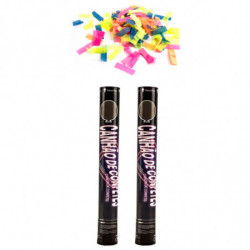 Tradineur - Pack de 2 cañones de confeti de aire comprimido, popper, cracker de confetti, cumpleaños, bodas, fiestas, celebracio