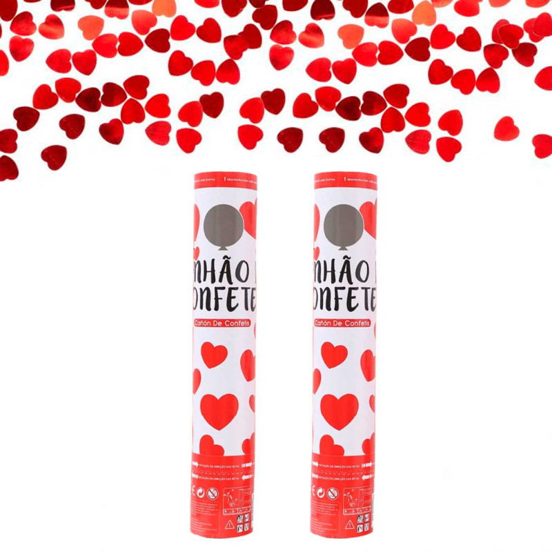 Tradineur - Pack de 2 cañones de confeti de aire comprimido, popper, cracker de confetti, cumpleaños, bodas, fiestas, celebracio Tradineur - Pack de 2 cañones de confeti de aire comprimido, popper, cracker de confetti, cumpleaños, bodas, fiestas, celebracio