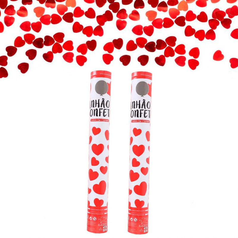 Tradineur - Pack de 2 cañones de confeti de aire comprimido, popper, cracker de confetti, cumpleaños, bodas, fiestas, celebracio Tradineur - Pack de 2 cañones de confeti de aire comprimido, popper, cracker de confetti, cumpleaños, bodas, fiestas, celebracio