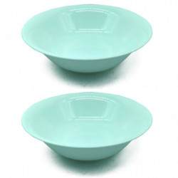 Tradineur - Pack de 2 Ensaladeras Redondas Modelo Elba - Fabricado en Vidrio Opal - ligeras y resistentes - ideales para el uso
