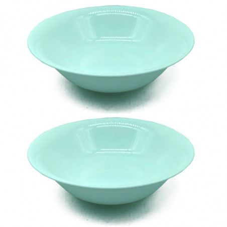 Tradineur - Pack de 2 Ensaladeras Redondas Modelo Elba - Fabricado en Vidrio Opal - ligeras y resistentes - ideales para el uso