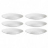 Tradineur - Pack de 6 Platos llanos modelo Titan - Fabricado en Vidrio Opal - Moderno diseño ondulado - Ideal para cenas familia