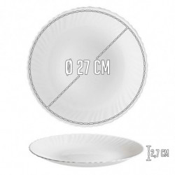Tradineur - Pack de 6 Platos llanos modelo Titan - Fabricado en Vidrio Opal - Moderno diseño ondulado - Ideal para cenas familia