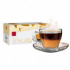 Tradineur - Caja de 6 Tazas con platos Transparentes - Fabricado en Vidrio - Capacidad de 23 cl - Apto para lavavajillas - Ideal