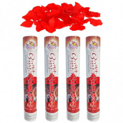 Tradineur - Pack de 4 cañones de confeti de aire comprimido, popper, cracker de confetti, cumpleaños, bodas, fiestas, celebracio