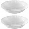 Tradineur - Pack de 2 Fuentes Redondo hondos modelo Titan - Fabricado en Vidrio Opal - Moderno diseño ondulado - Ideal para cena