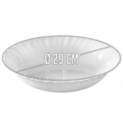 Tradineur - Pack de 2 Fuentes Redondo hondos modelo Titan - Fabricado en Vidrio Opal - Moderno diseño ondulado - Ideal para cena