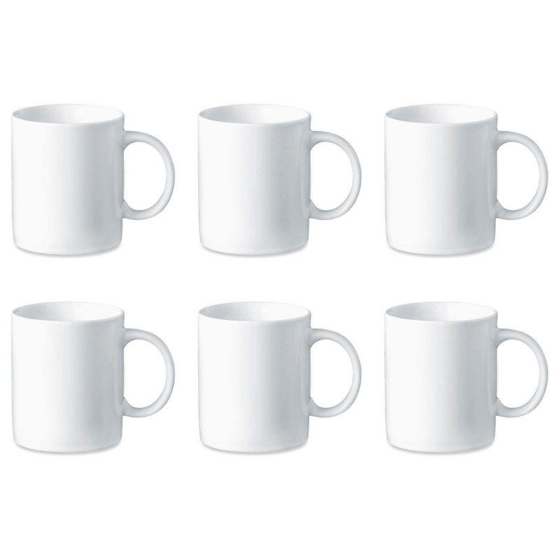 Tradineur - Pack de 6 tazas de porcelana, tazón desayuno, café, infusiones, diseño clásico, aptas para lavavajillas y microondas Tradineur - Pack de 6 tazas de porcelana, tazón desayuno, café, infusiones, diseño clásico, aptas para lavavajillas y microondas