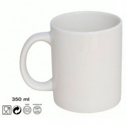Tradineur - Pack de 6 tazas de porcelana, tazón desayuno, café, infusiones, diseño clásico, aptas para lavavajillas y microondas