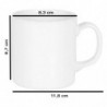 Tradineur - Pack de 6 tazas de porcelana, tazón desayuno, café, infusiones, diseño clásico, aptas para lavavajillas y microondas