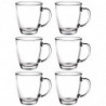 Tradineur - Pack de 6 Taza de vidrio Transparente - Modelo Lisboa - Capacidad de 30 CL - Apto para lavavajillas - Ideal para ser