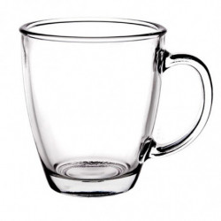 Tradineur - Pack de 6 Taza de vidrio Transparente - Modelo Lisboa - Capacidad de 30 CL - Apto para lavavajillas - Ideal para ser