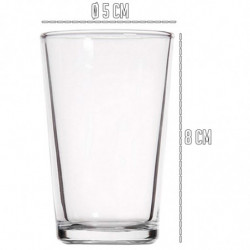 Tradineur - Pack de 12 Vasos modelo "Caña" - Capacidad de 9 cl (3,16 oz) - Fabricado en Vidrio - Apto para lavavajillas y microo