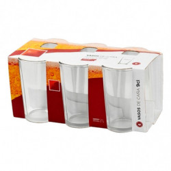 Tradineur - Pack de 12 Vasos modelo "Caña" - Capacidad de 9 cl (3,16 oz) - Fabricado en Vidrio - Apto para lavavajillas y microo