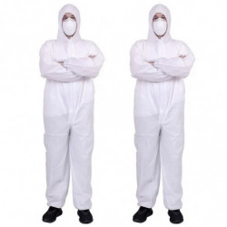 Tradineur - Pack de 2 trajes protectores de trabajo, mono desechable y ajustable, integral, protección, multiusos, bricolaje, me