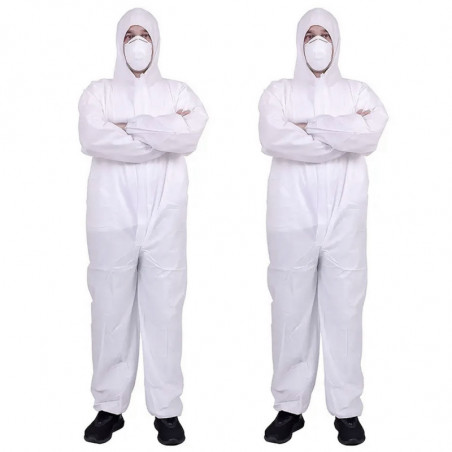 Tradineur - Pack de 2 trajes protectores de trabajo, mono desechable y ajustable, integral, protección, multiusos, bricolaje, me