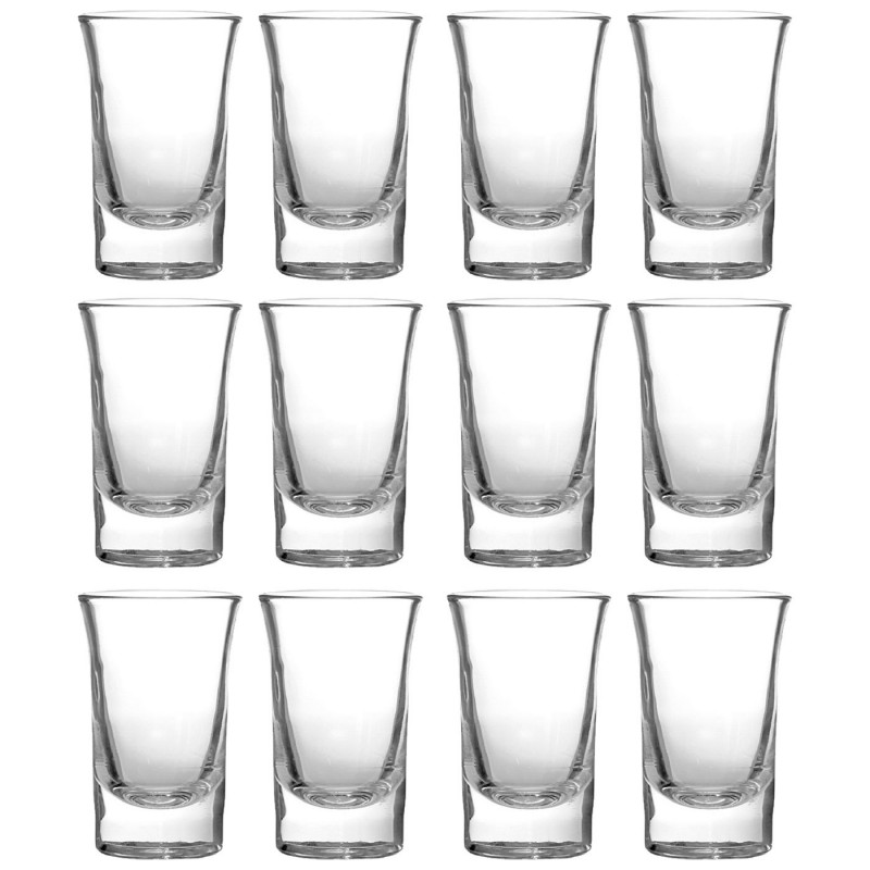 Tradineur - Pack de 12 Vasos para chupitos modelo "Irlandes" - Capacidad de 3,4 cl (1,14 oz) - Fabricado en Vidrio - Apto para l Tradineur - Pack de 12 Vasos para chupitos modelo "Irlandes" - Capacidad de 3,4 cl (1,14 oz) - Fabricado en Vidrio - Apto para l