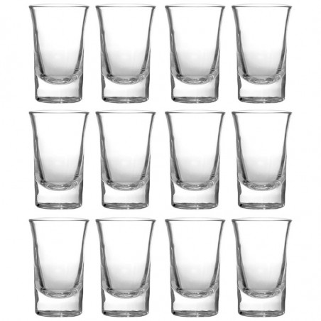 Tradineur - Pack de 12 Vasos para chupitos modelo "Irlandes" - Capacidad de 3,4 cl (1,14 oz) - Fabricado en Vidrio - Apto para l