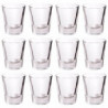 Tradineur - Pack de 12 Vasos modelo "Party" - Capacidad de 4,8 cl (1,60 oz) - Fabricado en Vidrio - Apto para lavavajillas y mic