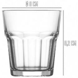 Tradineur - Pack de 6 Vasos modelo Aras - Fabricado en Cristal - Capacidad de 200 cc - Base gruesa - Apto para lavavajillas - Ø