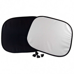 Tradineur - Set de 2 Parasoles para ventanillas de coches - Fabricado en Tela y Plástico - Protección contra rayo UV - 36 x 44 c
