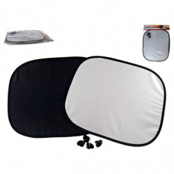 Tradineur - Set de 2 Parasoles para ventanillas de coches - Fabricado en Tela y Plástico - Protección contra rayo UV - 36 x 44 c