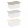 Tradineur - Caja de Almacenamiento Transparente N.º 13 - 55 Litros - Fabricado en Plástico - Cierre Hermético y Seguro - 27,5 x