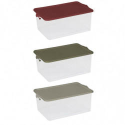 Tradineur - Caja de Almacenamiento Transparente con tapa N.º 13 - 55 Litros - Fabricado en Plástico - Cierre Hermético y Seguro